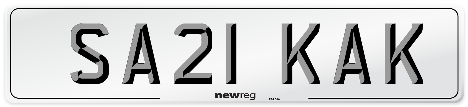 SA21 KAK Number Plate from New Reg